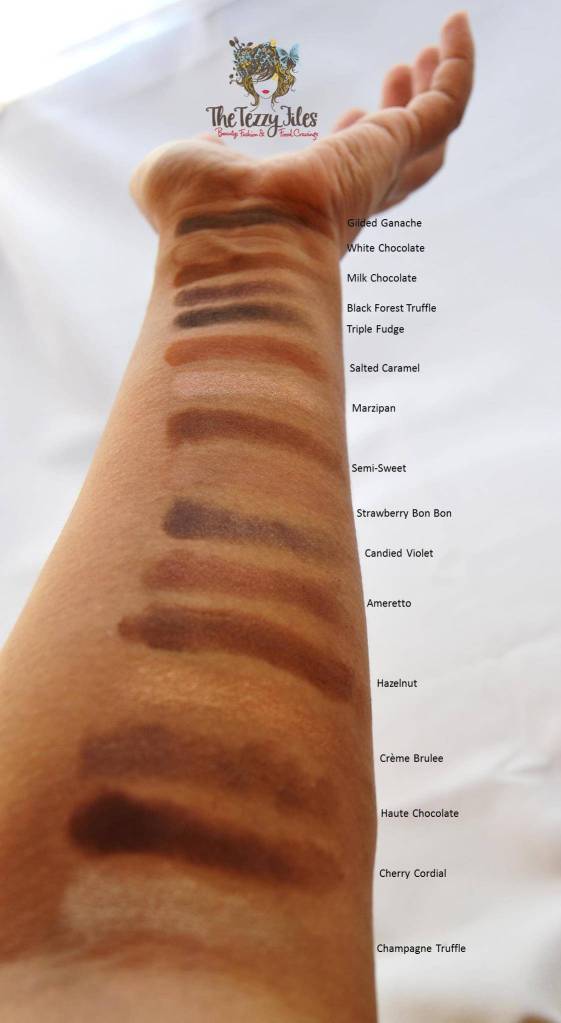 Too Faced Chocolate Bar eye shadow palette swatches
